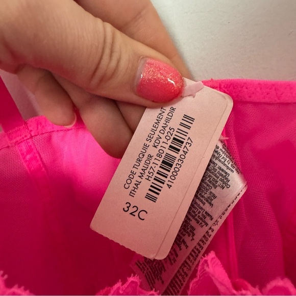 NWT LASENZA Hot Pink Lace Bralette bustier 32C - Picture 5 of 5